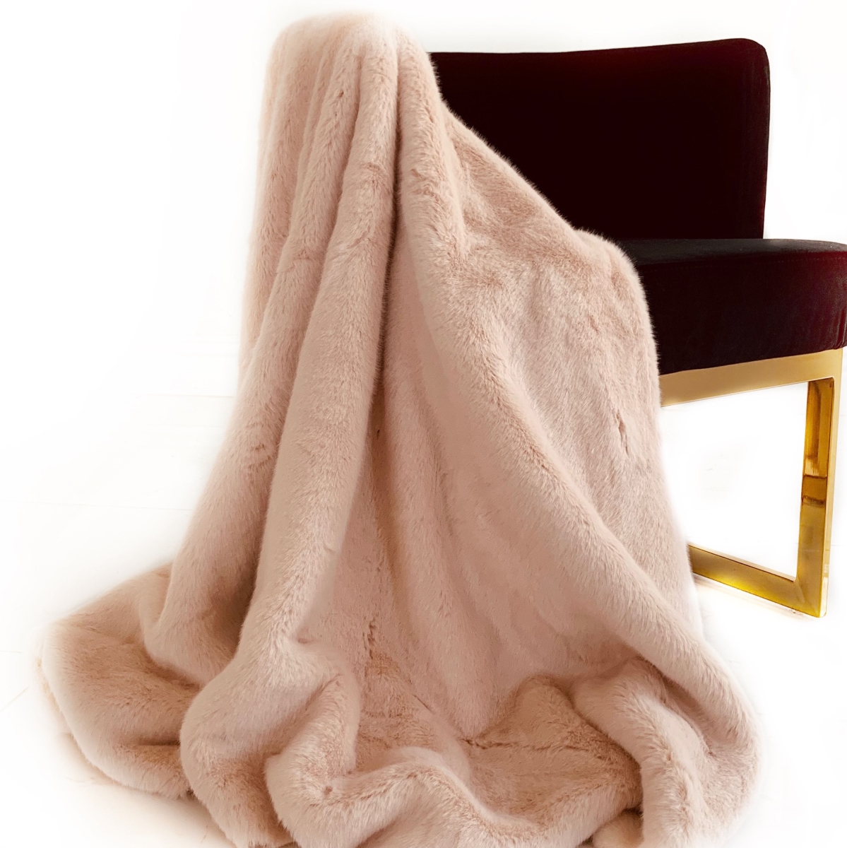 60 x 84 in. Plush Faux Fur Luxury Throw Blanket, Pink