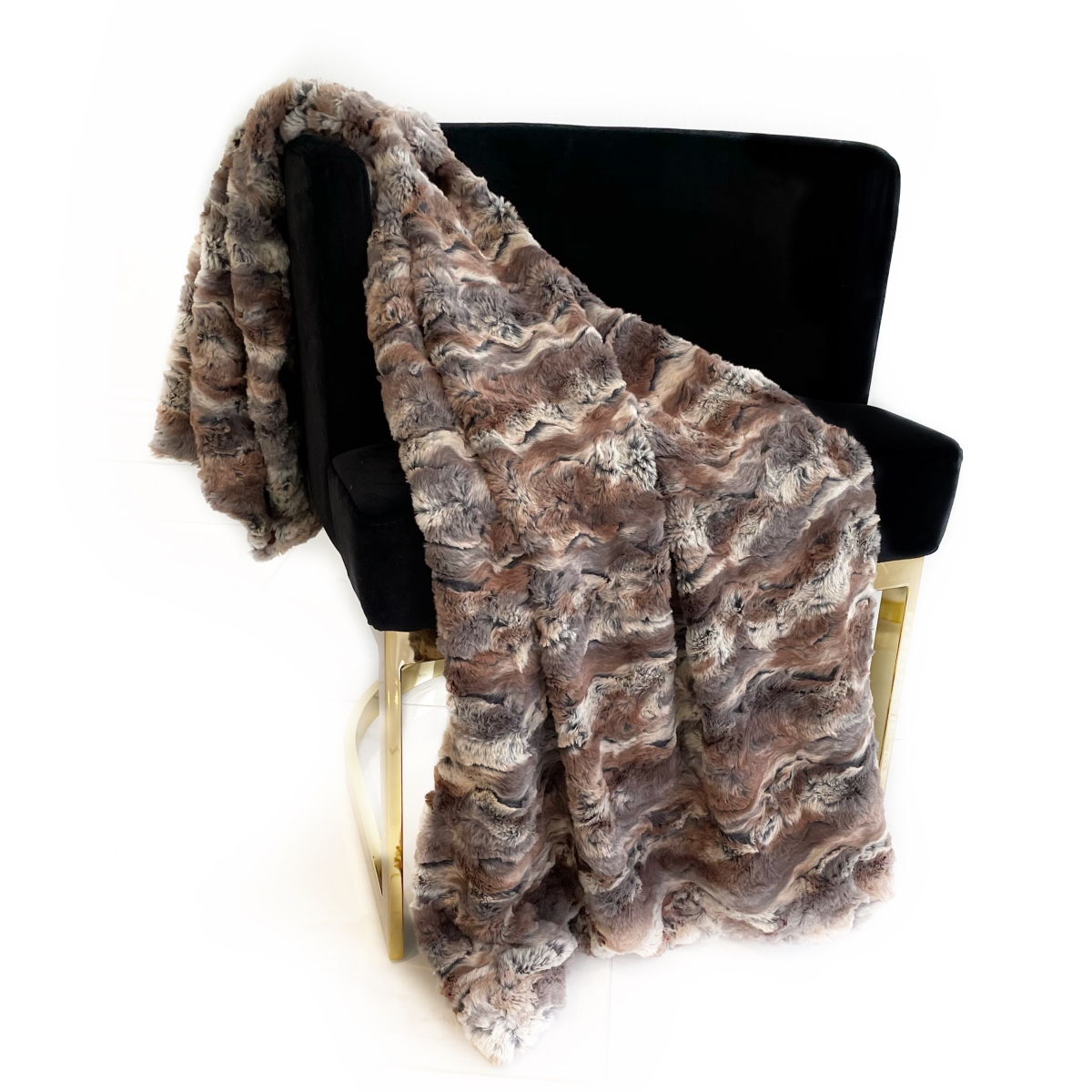 60 x 96 in. Wild Rabbit Faux Fur Luxury Throw Blanket, Brown