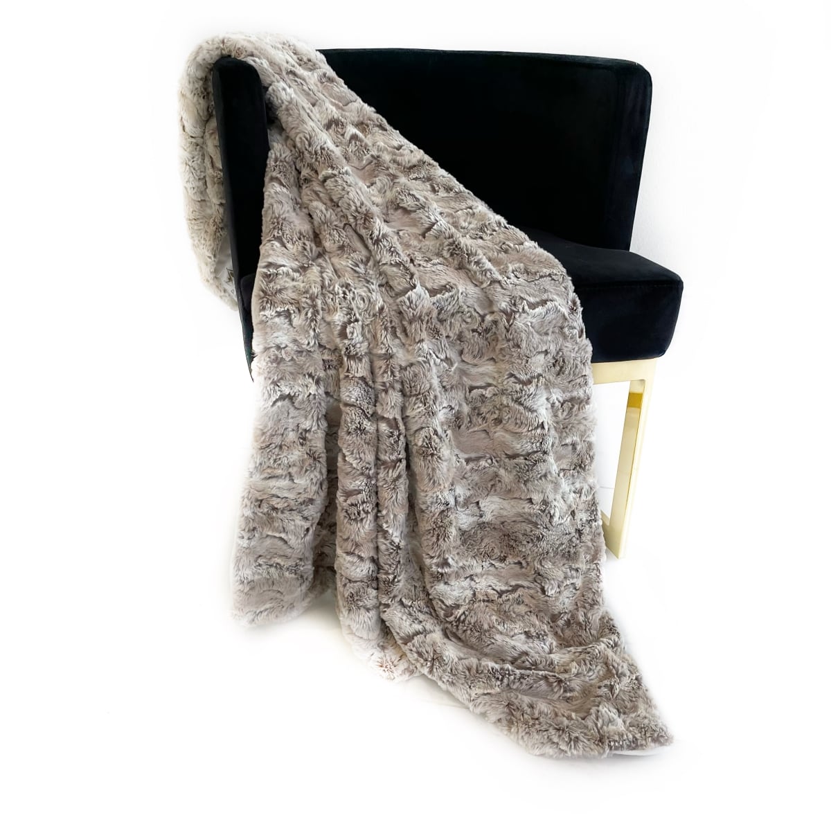 96 x 110 in. Wild Rabbit Faux Fur Luxury Throw Blanket, Light Brown