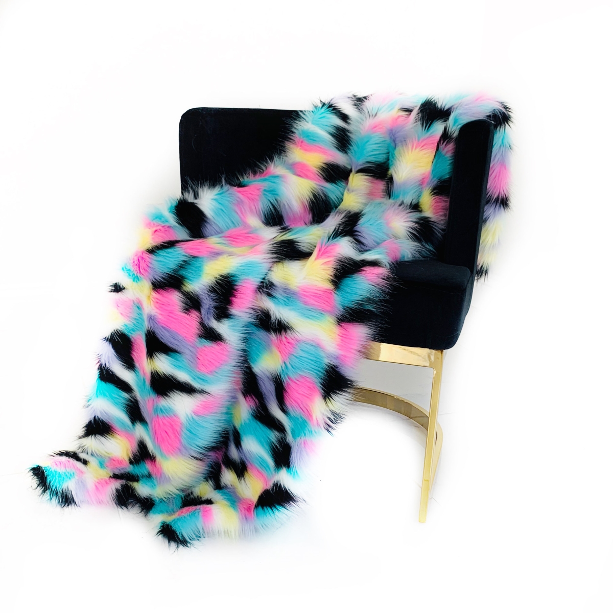 60 x 84 in. Exotic Faux Fur Luxury Throw Blanket, Multi Color