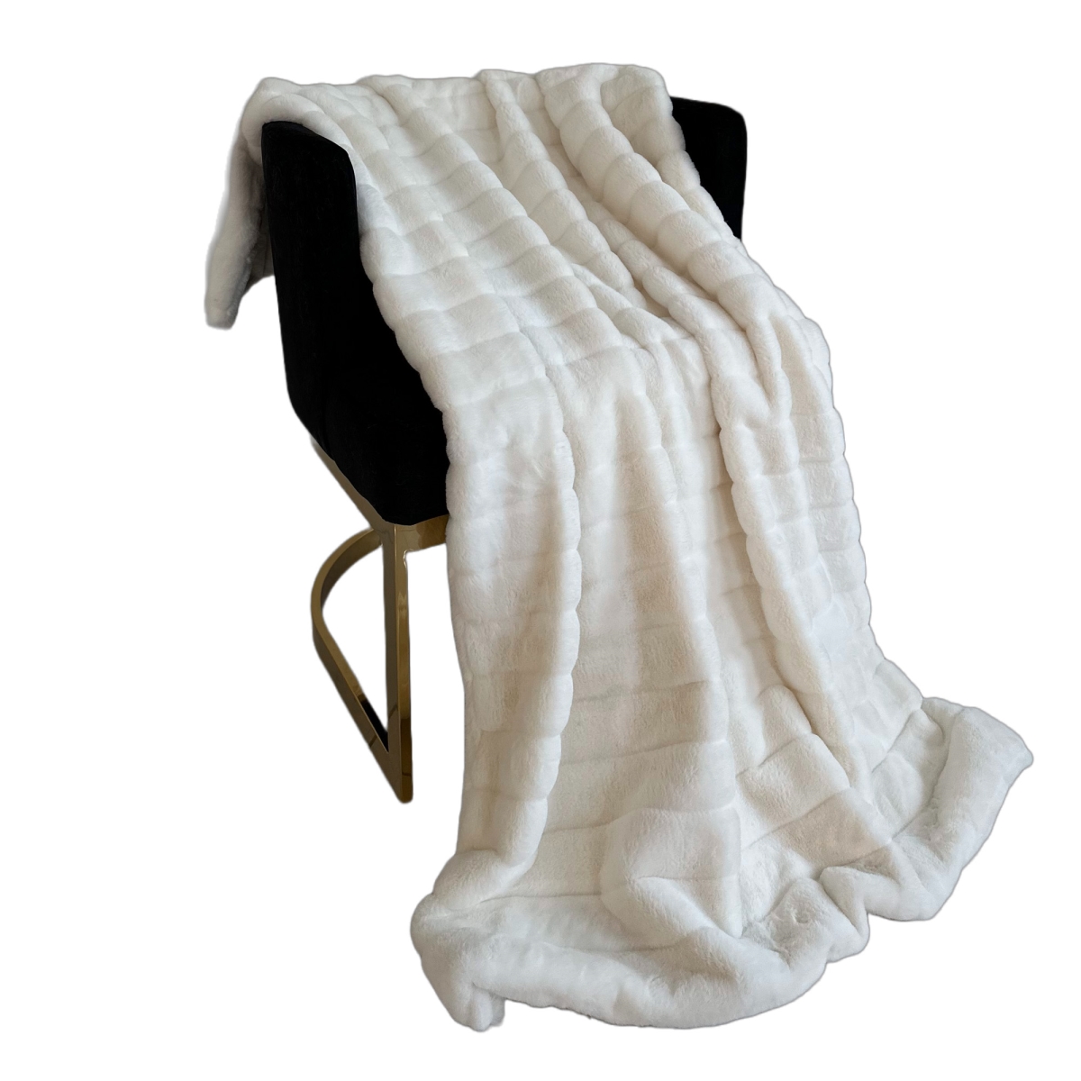 60 x 96 in. Soft Snow Faux Fur Luxury Throw Blanket, Off White