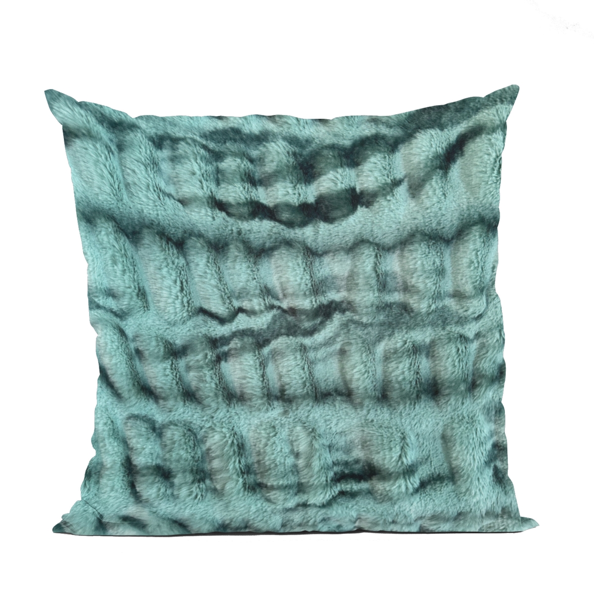 22 x 22 in. Sherpa Animal Faux Fur Luxury Throw Pillow, Teal