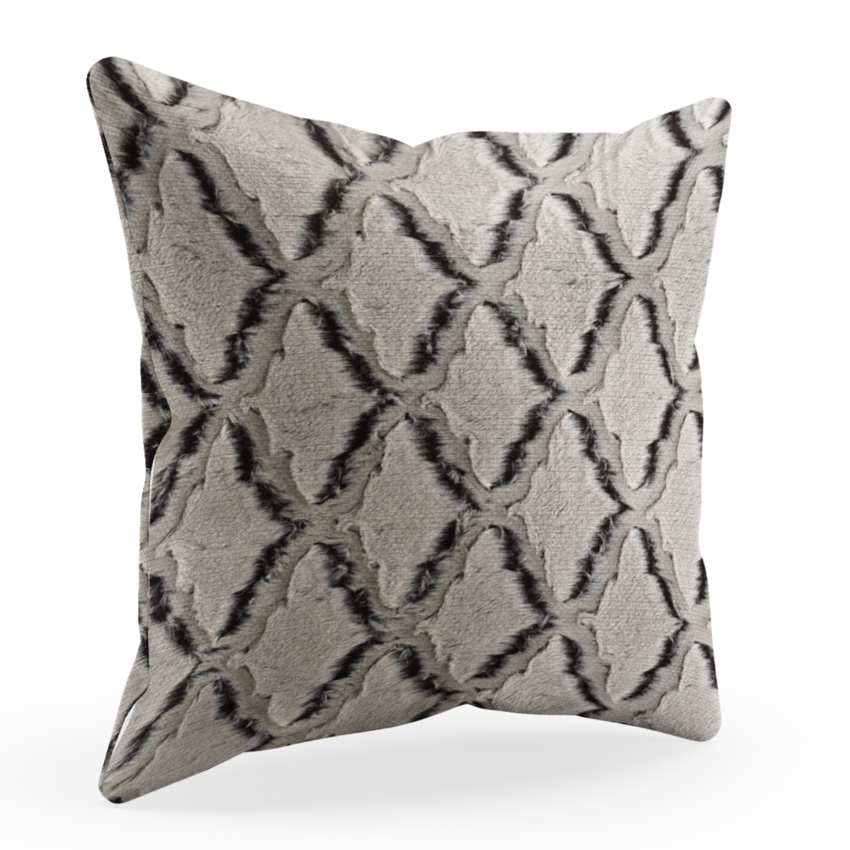PBSF2300-P-1220-DP 12 x 20 in. Diamond Animal Faux Fur Luxury Throw Pillow, Brown & Beige