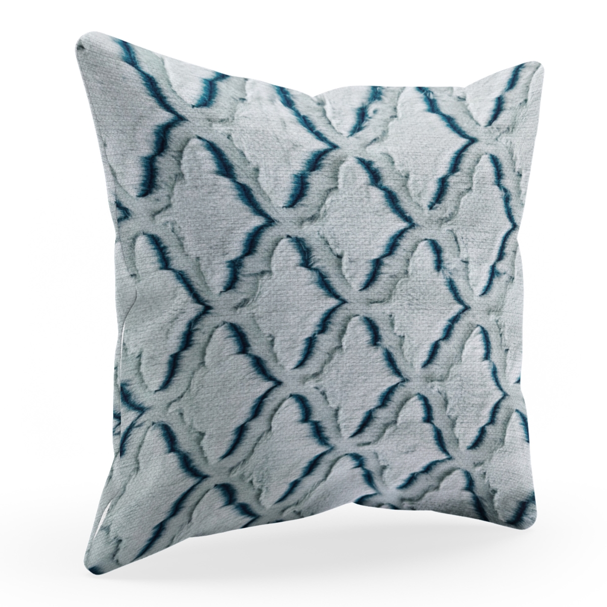 PBSF2301-P-1220-DP 12 x 20 in. Diamond Animal Faux Fur Luxury Throw Pillow, Light Blue