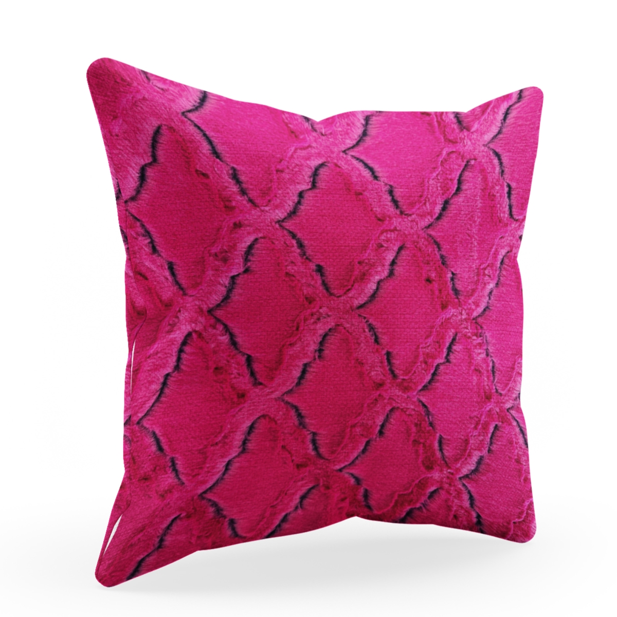 PBSF2302-P-1220-DP 12 x 20 in. Diamond Animal Faux Fur Luxury Throw Pillow, Fuchsia Purple