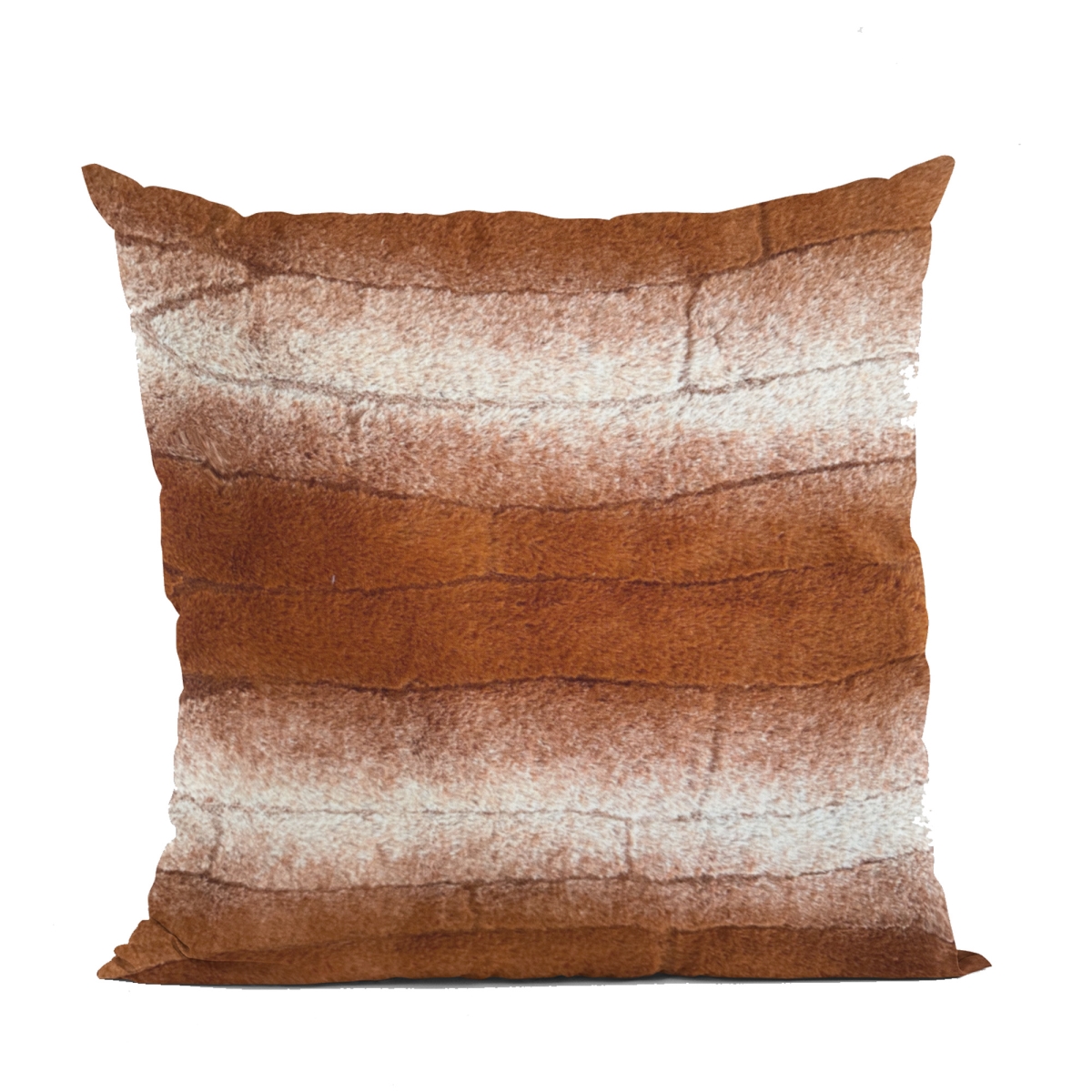 PBSF2304-P-1220-DP 12 x 20 in. Furever Animal Faux Fur Luxury Throw Pillow, Orange & Brown