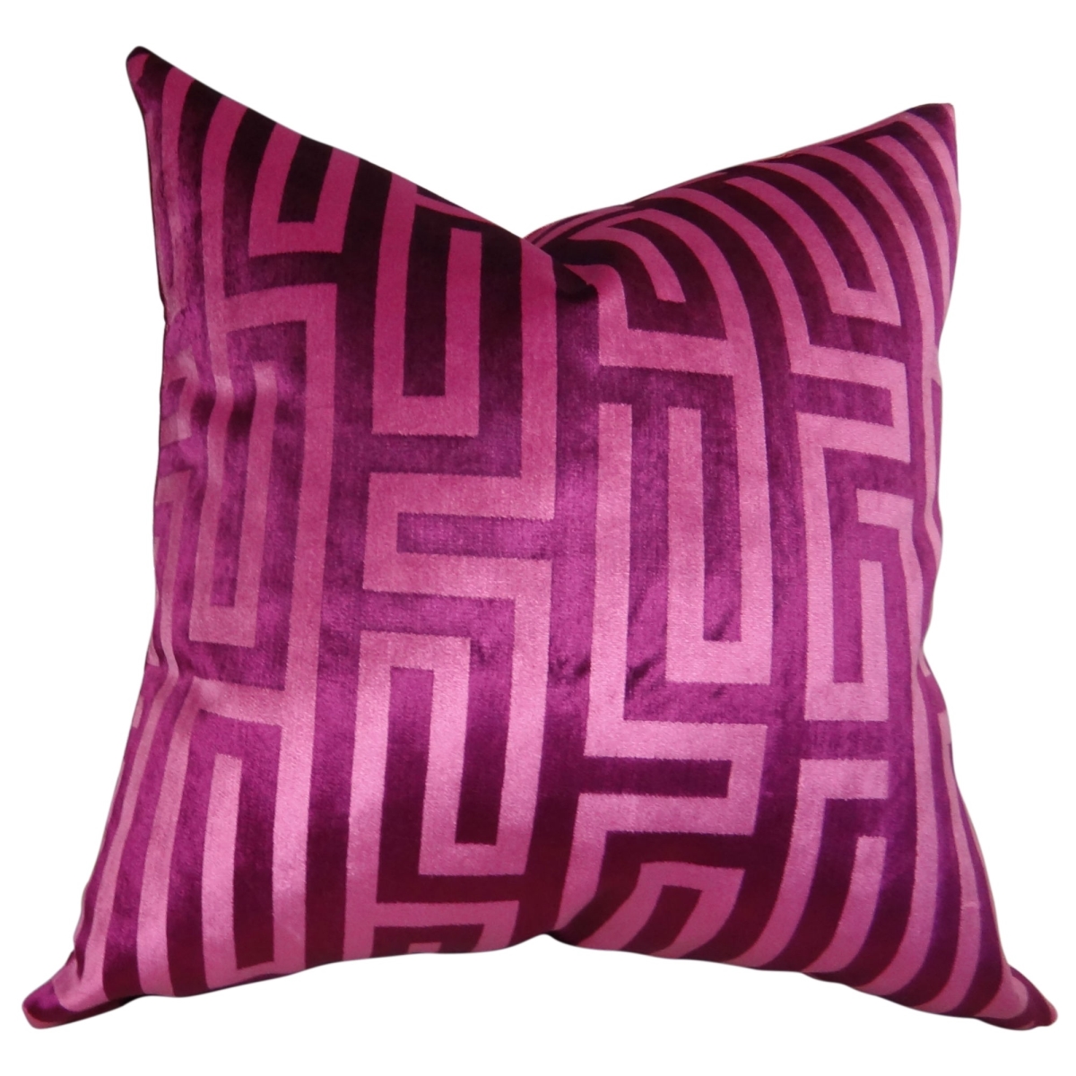 PB11193-1220-DP Cesire Velvet Maze Handmade Double Sided Throw Pillow, Fuchsia - 12 x 20 in.