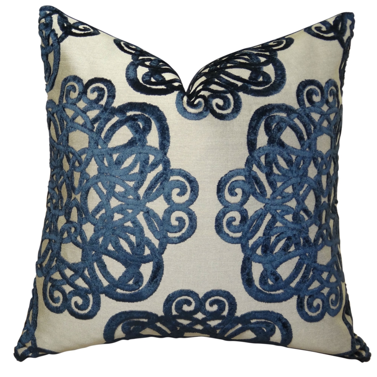 PB11212-2020-DP Archetype Sapphire Handmade Double Sided Throw Pillow, Navy & Taupe - 20 x 20 in.