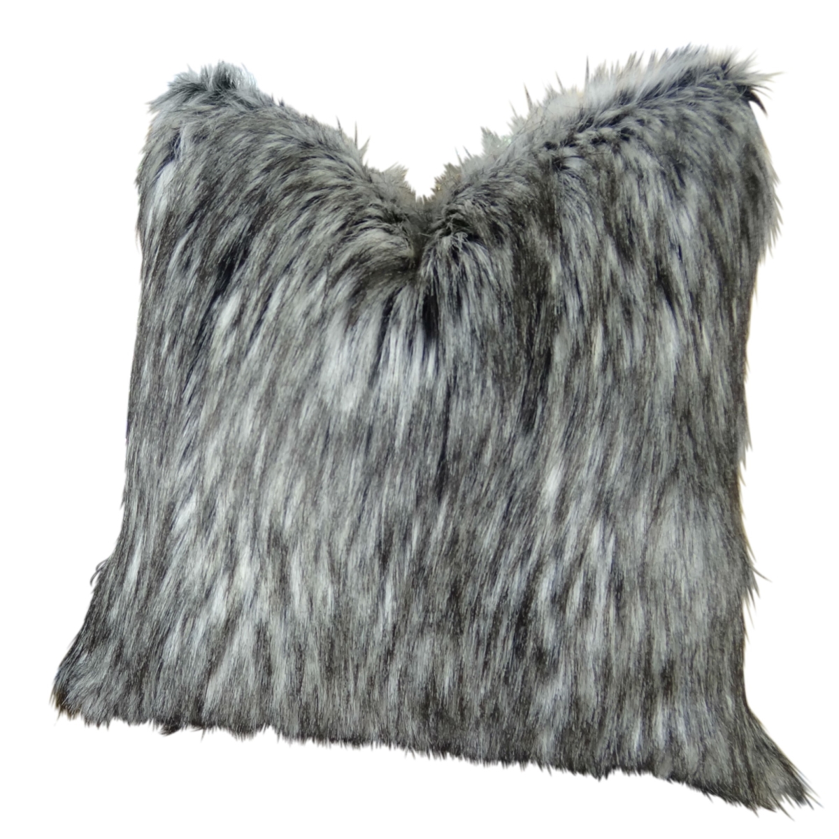 PB16461-1220-SP Luxury Siberian Faux Husky Handmade Throw Pillow, Gray, White & Black - 12 x 20 in.