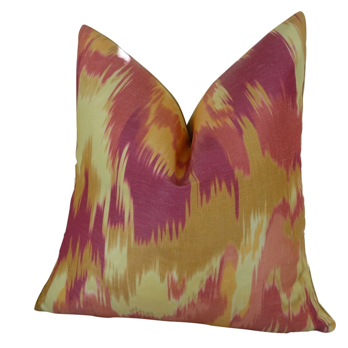 PB11365-1220-DP Olavanna Ikat Handmade Double Sided Throw Pillow, Magenta, Orange & Cream - 12 x 20 in.
