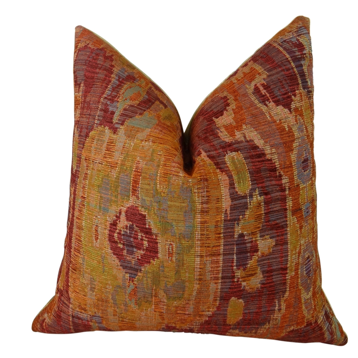 PB11372-2222-SP Luxury Ikat Multicolor Bear Canyon Handmade Throw Pillow, Magenta, Coral & Blue - 22 x 22 in.