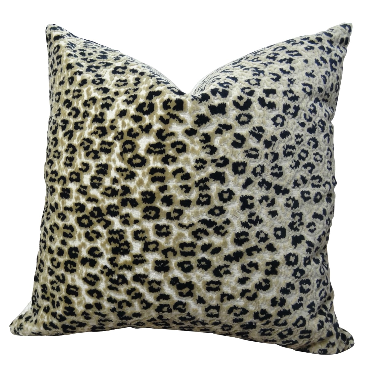 Cheetah Handmade Throw Pillow - Taupe & Black - 22 x 22 in.