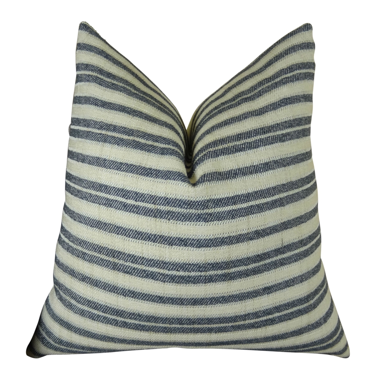 PB11156-1220-SP Stone Manor Indigo Handmade Throw Pillow, Navy & Cream - 12 x 20 in.