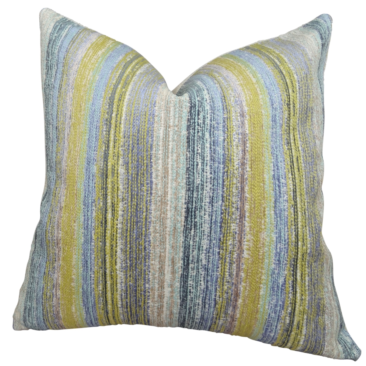 PB11160-1220-SP Soft Stripe Cornflower Handmade Throw Pillow, Blue, Mustard & Lavender - 12 x 20 in.