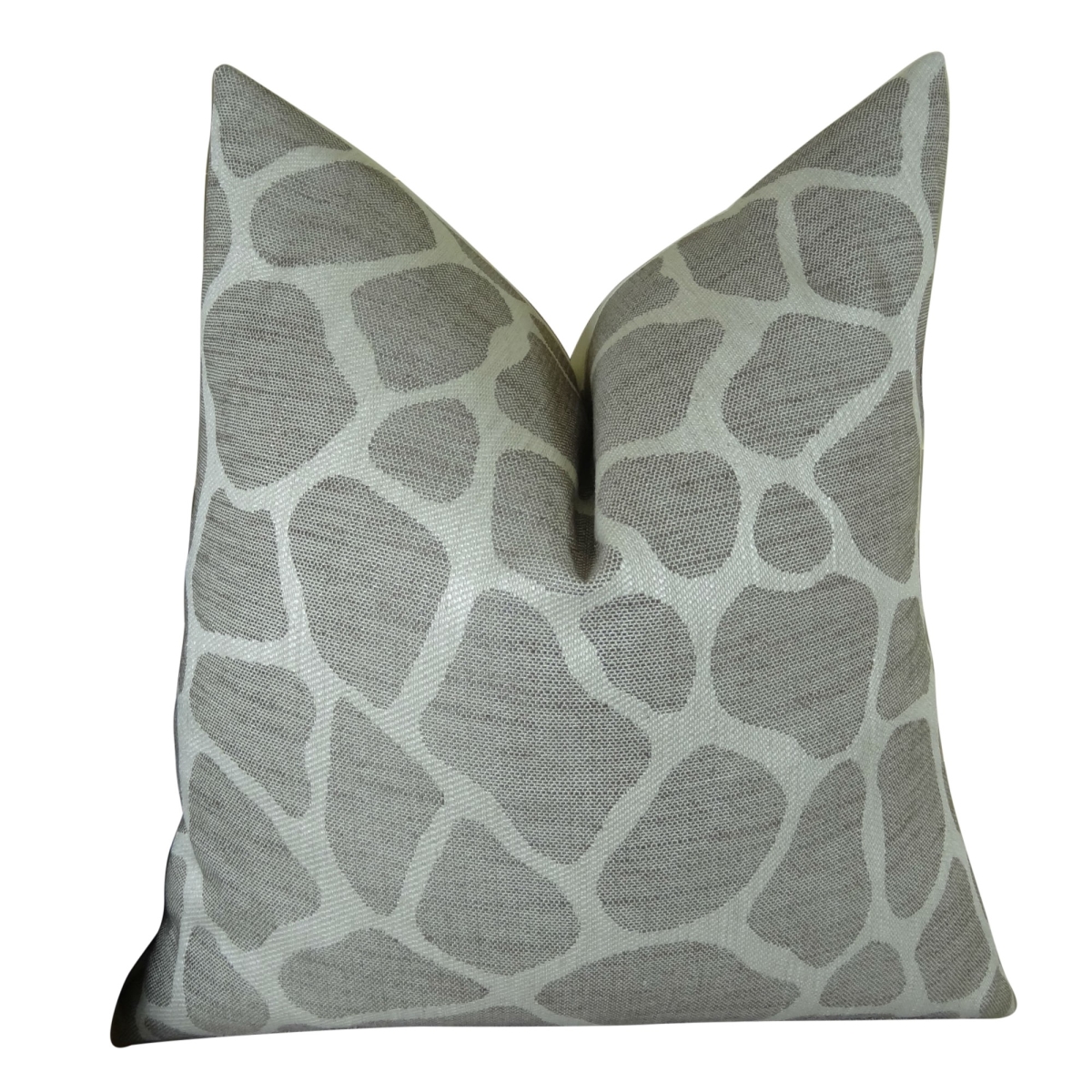 Rocky Way Handmade Throw Pillow - Gray & White - 16 x 16 in.