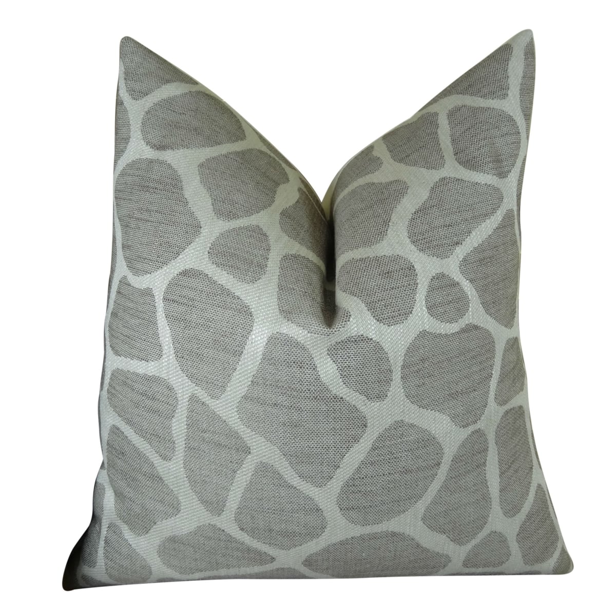 Rocky Way Handmade Throw Pillow - Gray & White - 20 x 20 in.