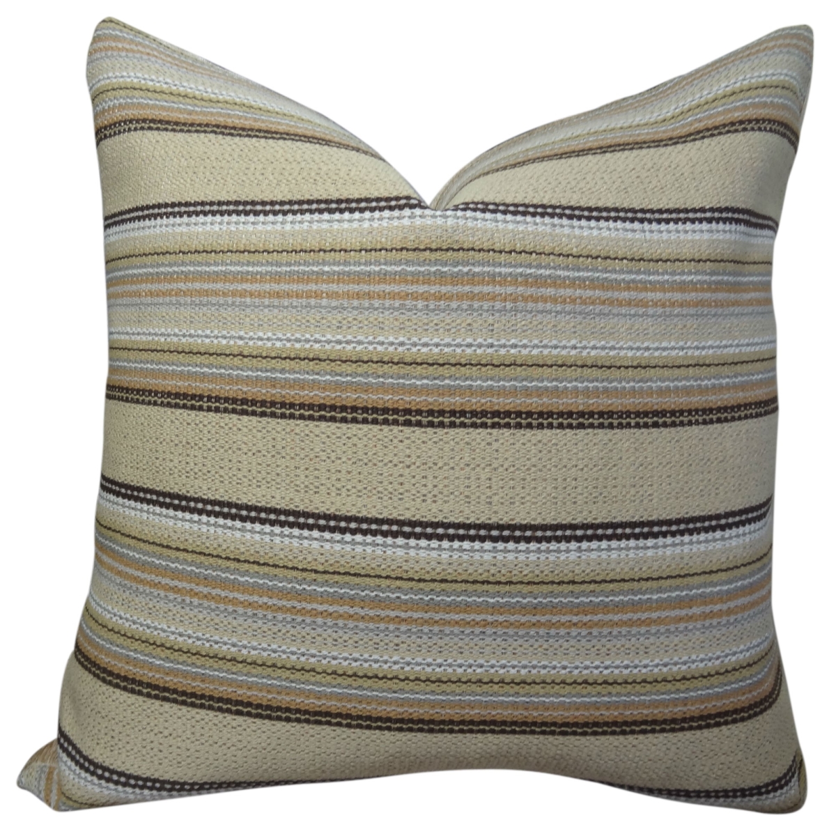 Camp Evergreen Handmade Throw Pillow - Taupe & Brown - 24 x 24 in.