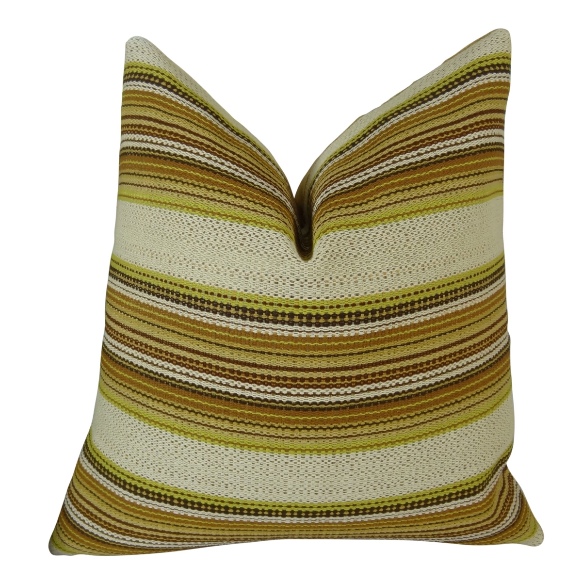 PB11241-1220-DP Camp Evergreen Seaweed Handmade Double Sided Throw Pillow, Cream, Green & Brown - 12 x 20 in.