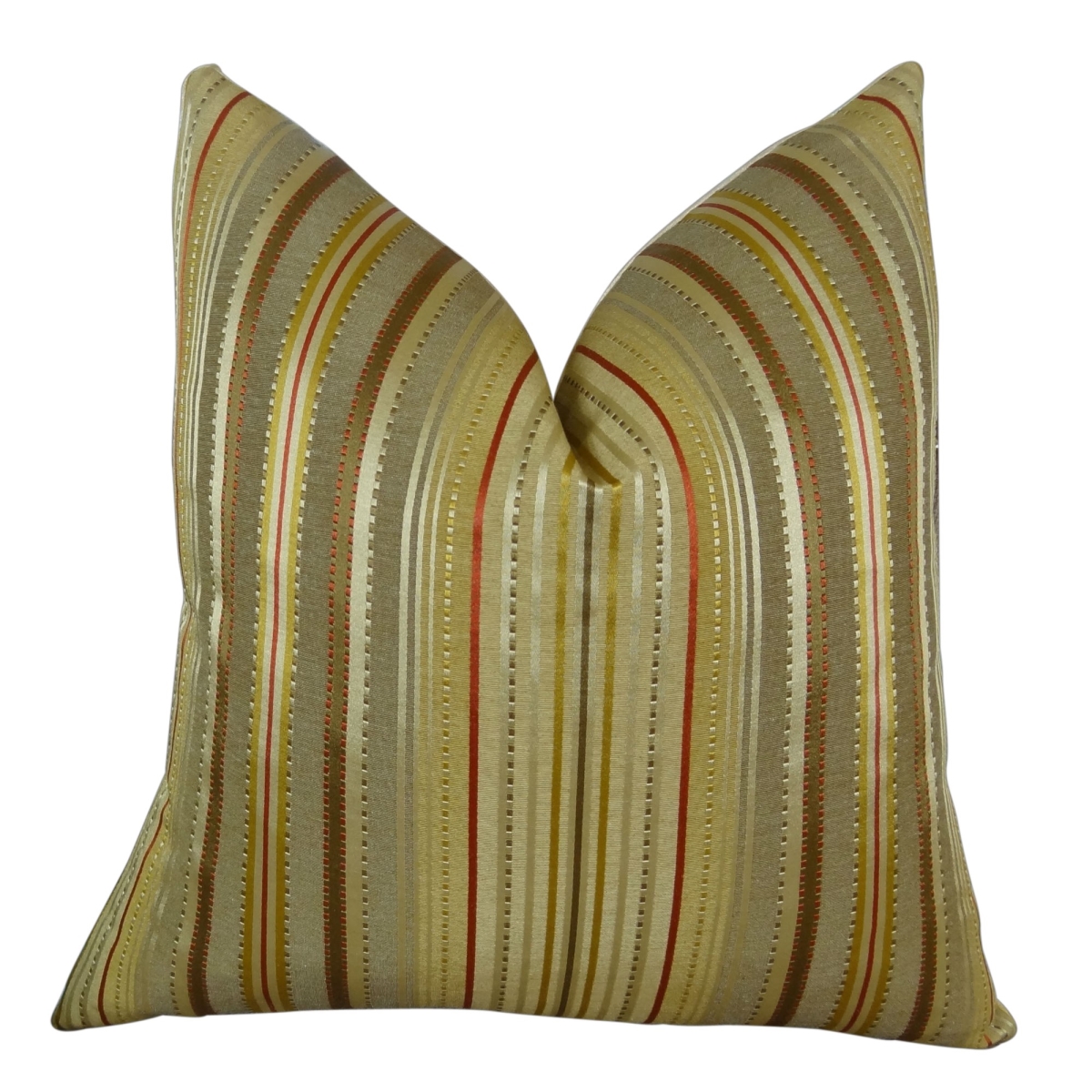 Kentucky Field Handmade Pillow - Gold - Red & Silver - 24 x 24 in.