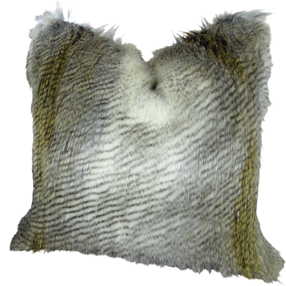 Alaskan Hawk Handmade Double Sided Throw Pillow - White & Gray Beige - 20 x 20 in.