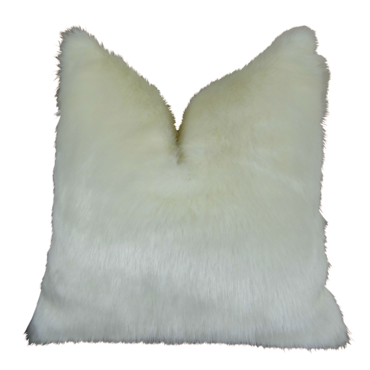 Arctic Fox Handmade Throw Pillow - White & Ivory - 26 x 26 in.