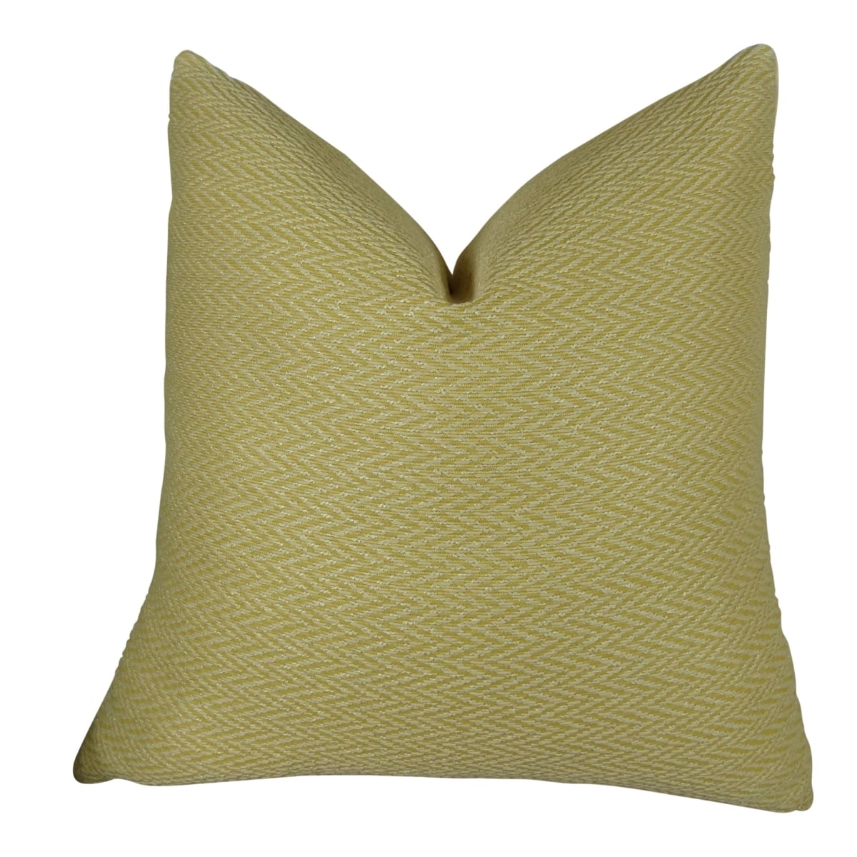 Nesting Zigzag Handmade Throw Pillow - Yellow & Cream - 26 x 26 in.