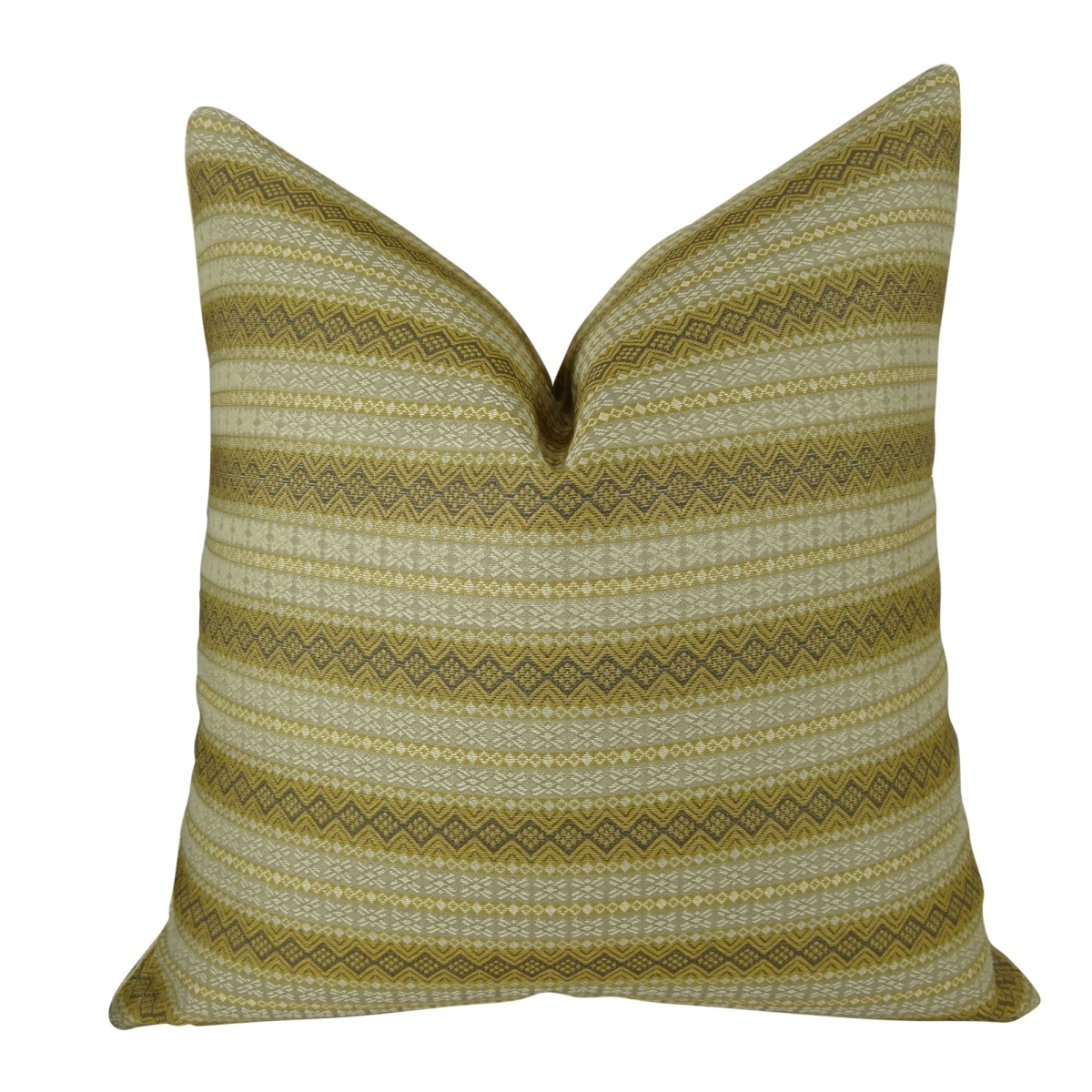 Full Stripe Handmade Throw Pillow - Taupe & Gray - 12 x 25 in.
