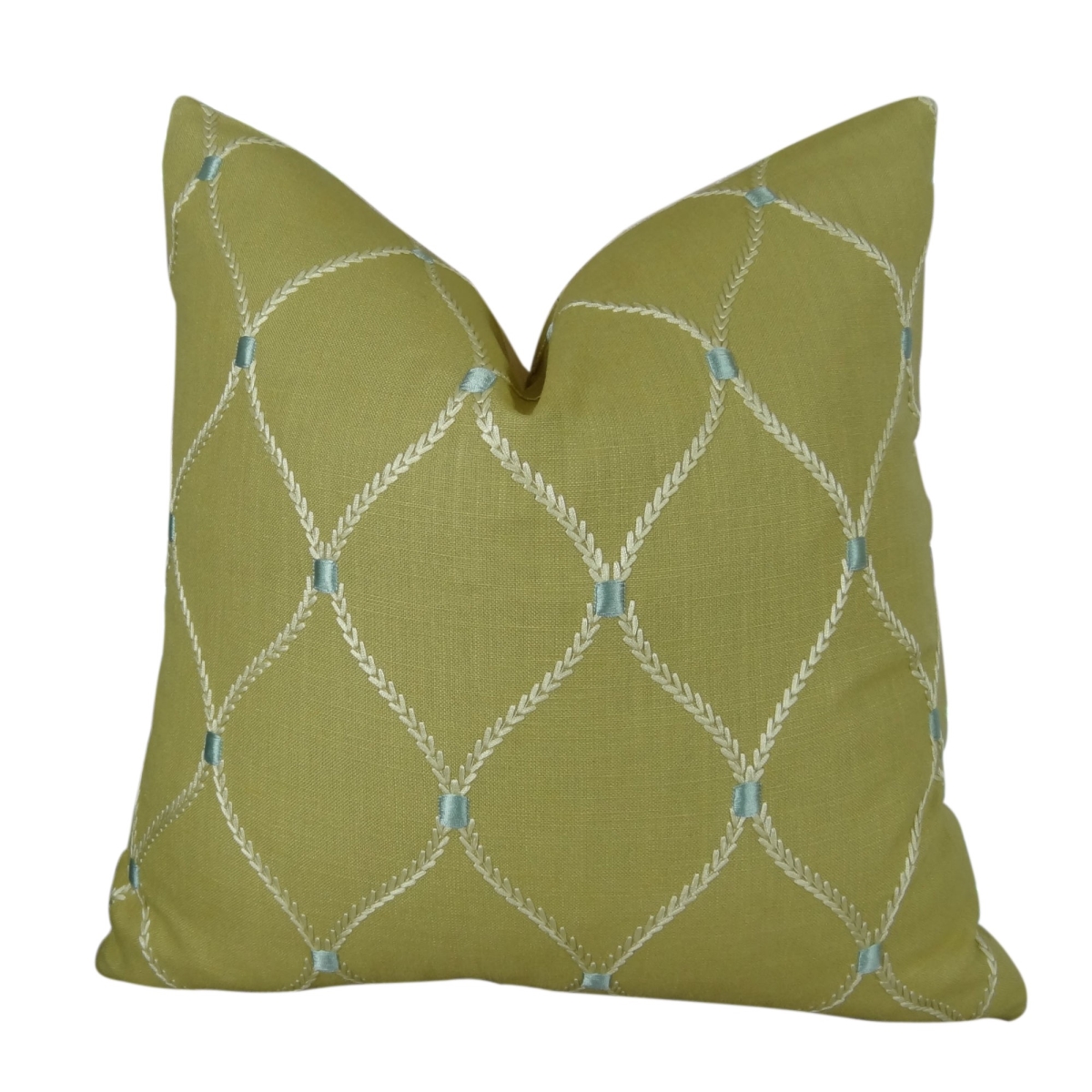 PB11186-1225-DP Dewdrop Handmade Double Sided Throw Pillow, Taupe, White & Blue - 12 x 25 in.