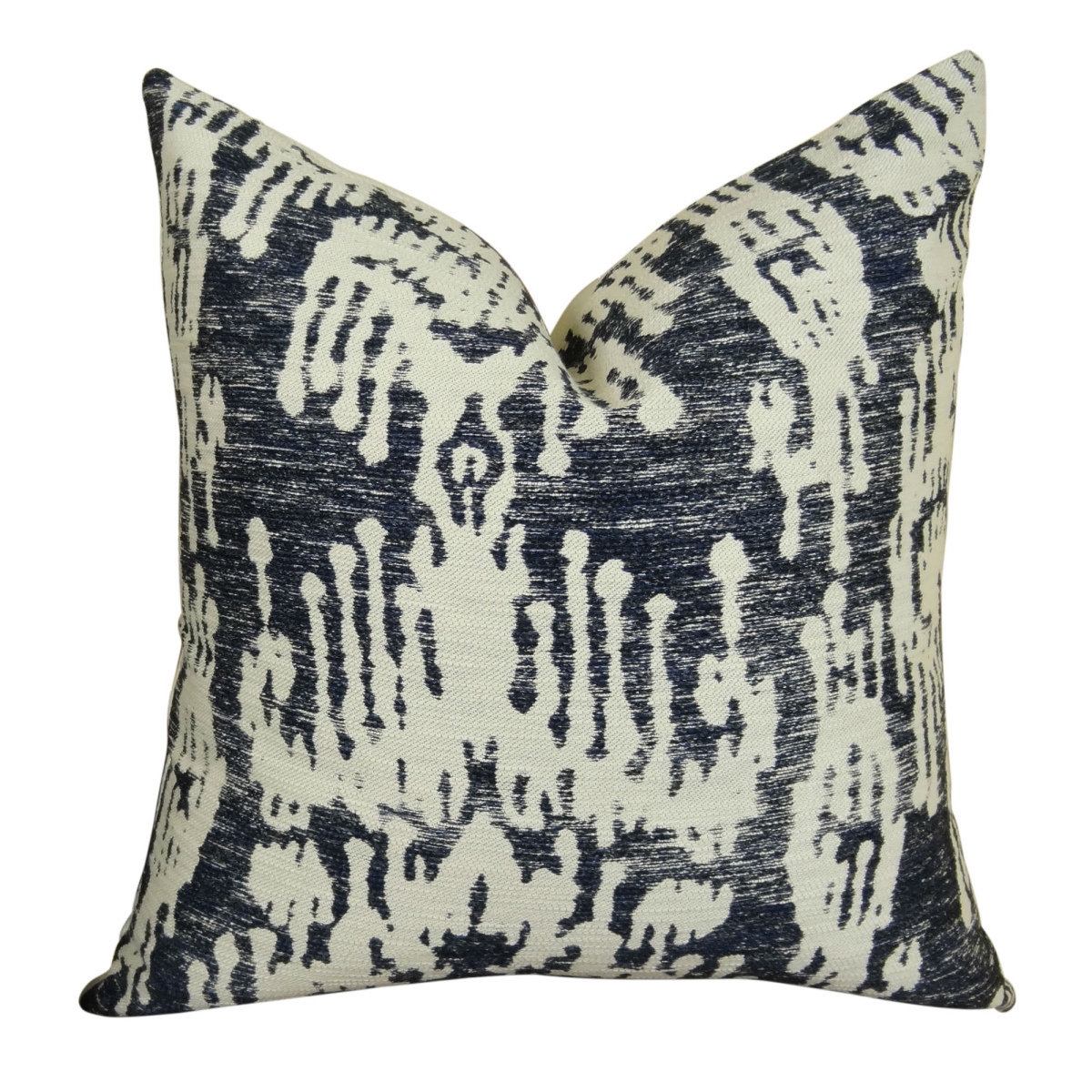 PB11386-2020-DP Painted Ikat Handmade Throw Pillow, Navy & Cream - 20 x 20 in.