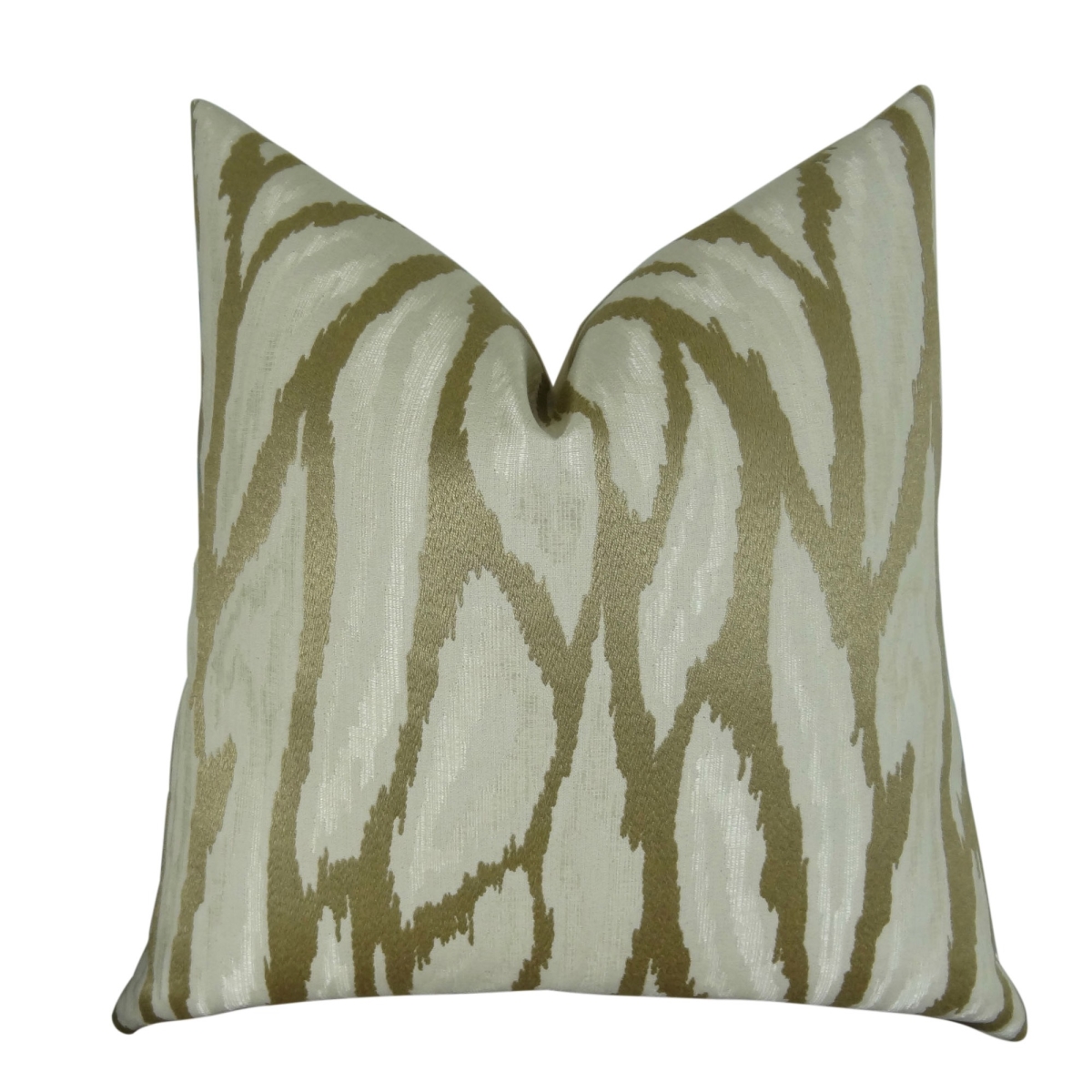 Convection Handmade Throw Pillow - Taupe & Ivory - 20 x 30 in.