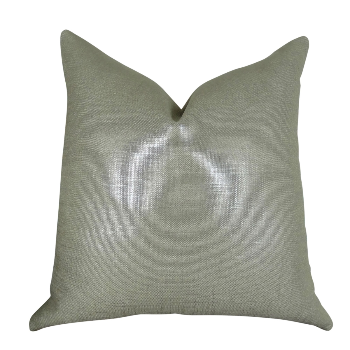 Glazed Linen Steel Handmade Throw Pillow - Grey - 22 x 22 in.