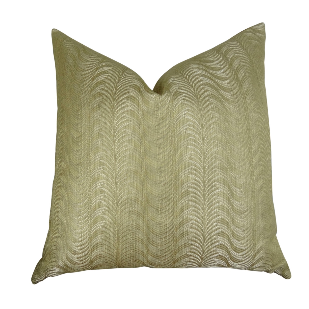 Delicate Waves Handmade Throw Pillow - Taupe - 22 x 22 in.