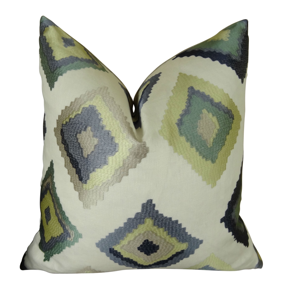 PB11158-2036-SP 20 x 36 in. King Size Native Trail Dew Handmade Throw Pillow - White, Navy & Lime