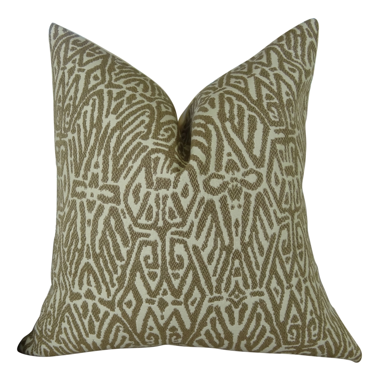PB11162-2030-DP 20 x 30 in. Double Sided Queen Size Trendy Look Handmade Throw Pillow - Light Brown & Cream