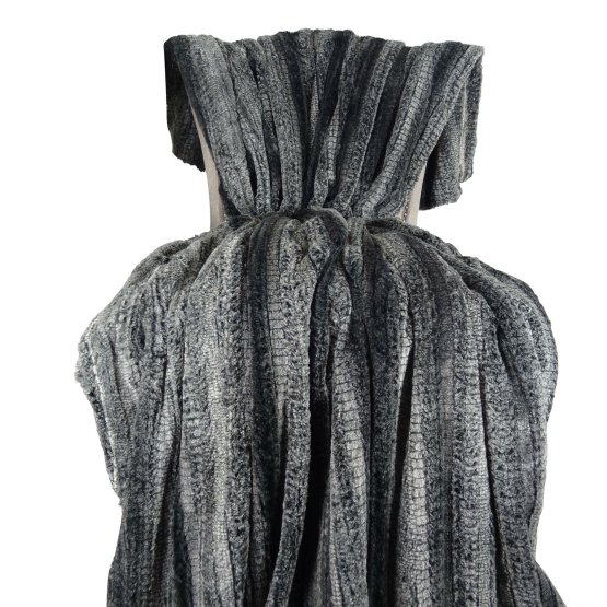 Cuddle Fringe Handmade Throw Blanket - Gray & Charcoal - 114 x 120 in.