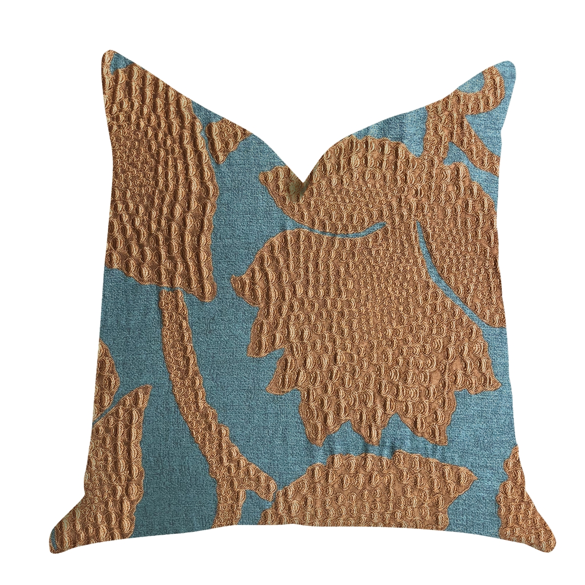 Golden Arabella Vine Luxury Double Sided Throw Pillow, Green & Bronze - Queen