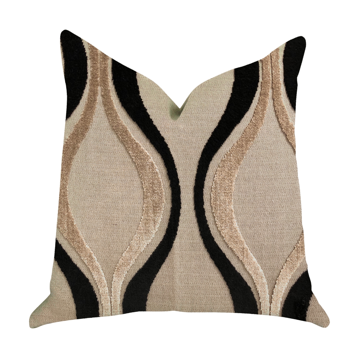 PBRA1367-2026-DP Misty Belvedere Luxury Double Sided Throw Pillow, Black & Brown - Standard