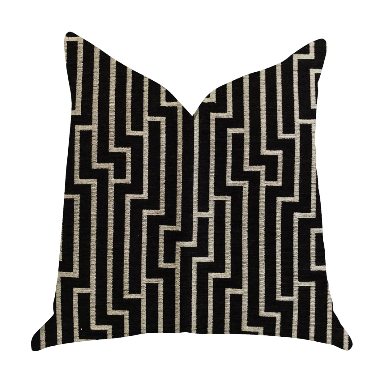 24 x 24 in. Posh Lady Luxury Double Sided Throw Pillow - Black & Beige