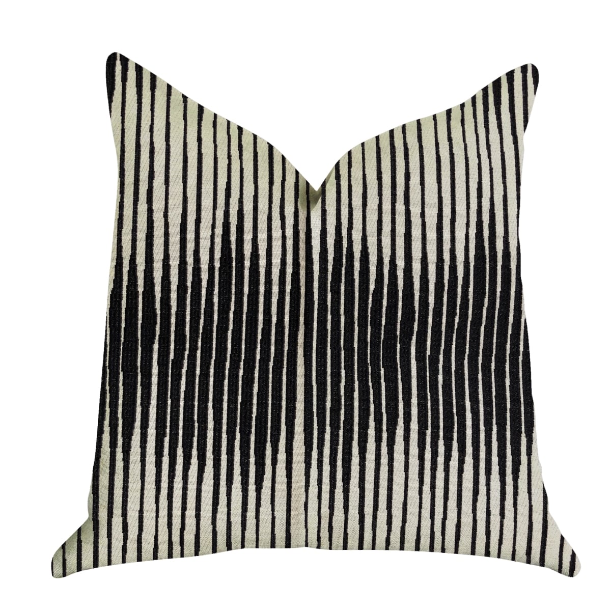 18 x 18 in. Black Crystal Luxury Double Sided Throw Pillow - Black & Beige