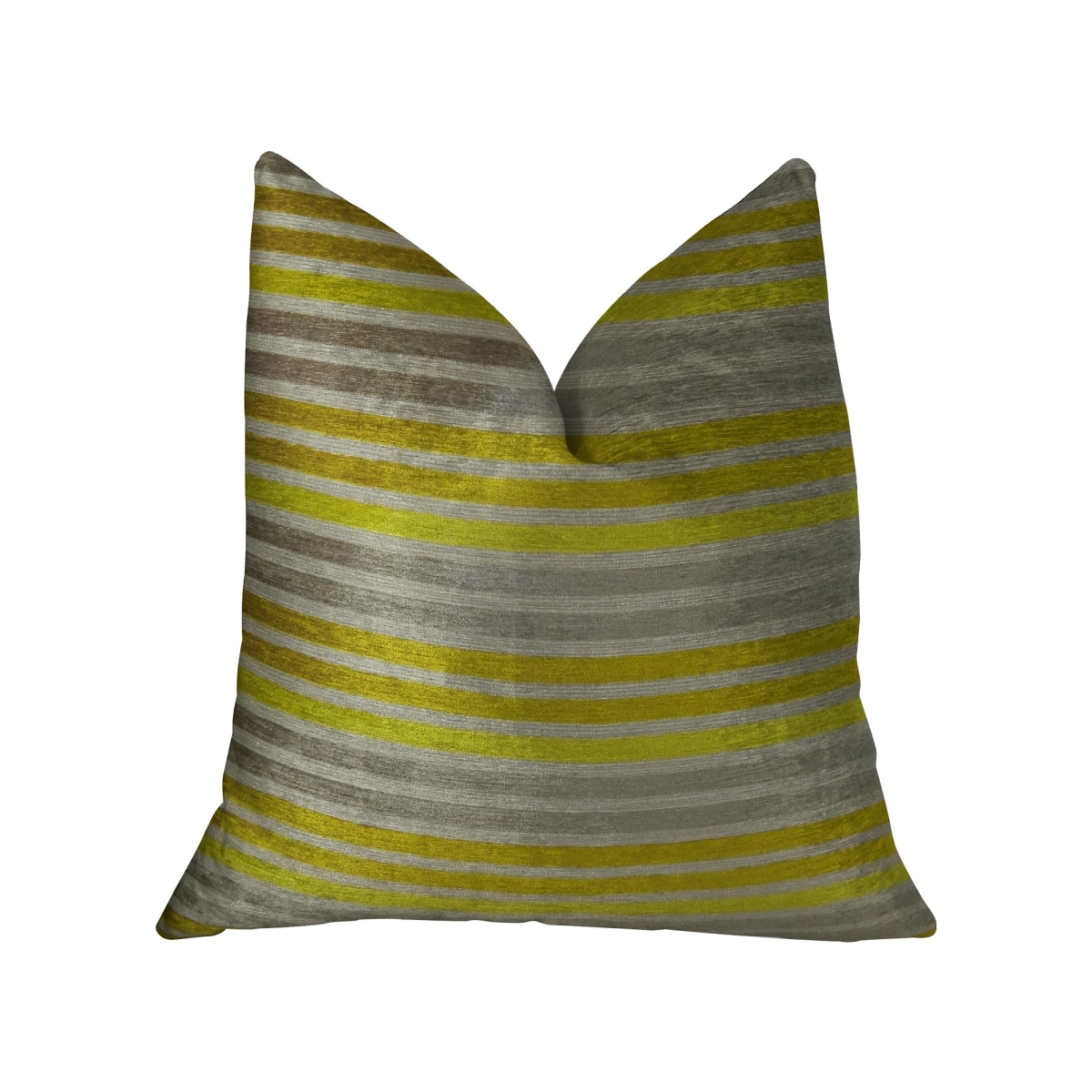 Kaleva Handmade Luxury Double Sided Pillow, Lime & Gray - Standard