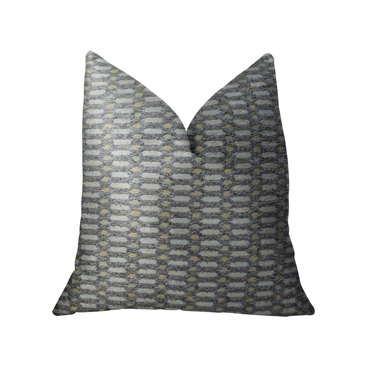 24 x 24 in. Trivoli Circle Handmade Luxury Double Sided Pillow - Gray & Cream