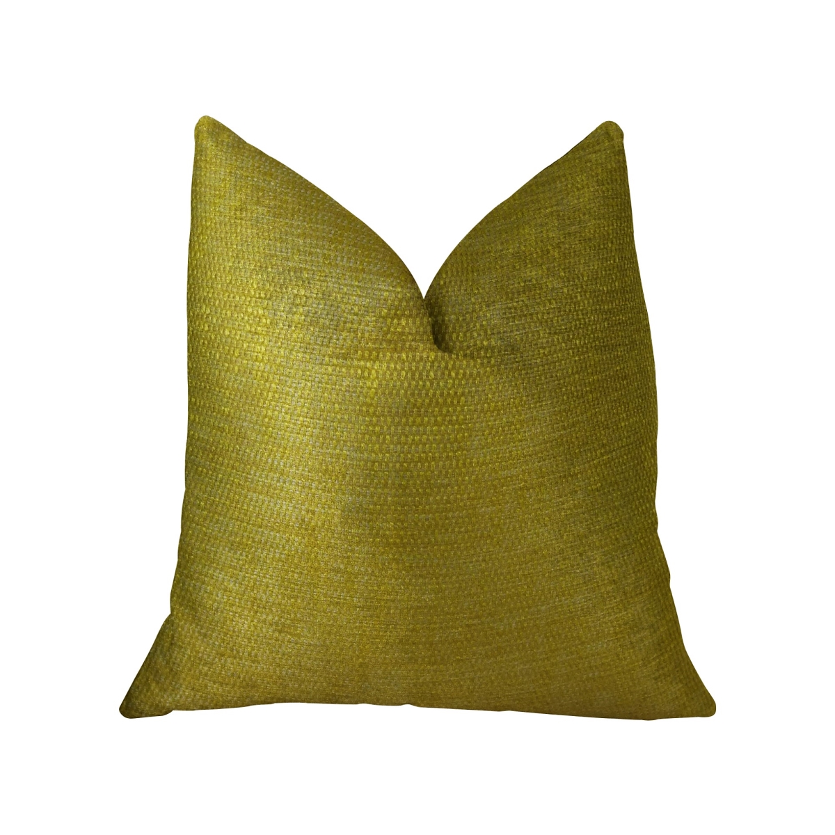 PBRAZ245-2026-DP Deep Lemon Grass Metallic Citrine & Gold Handmade Luxury Pillow, 20 x 26 in. Standard