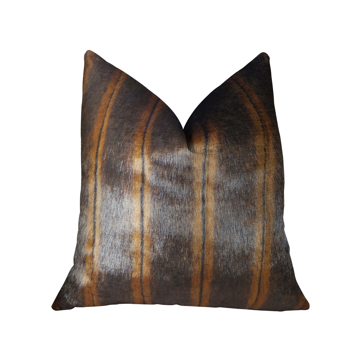 Lavish Brown Mink Light & Dark Brown Handmade Luxury Pillow, 20 x 36 in. King