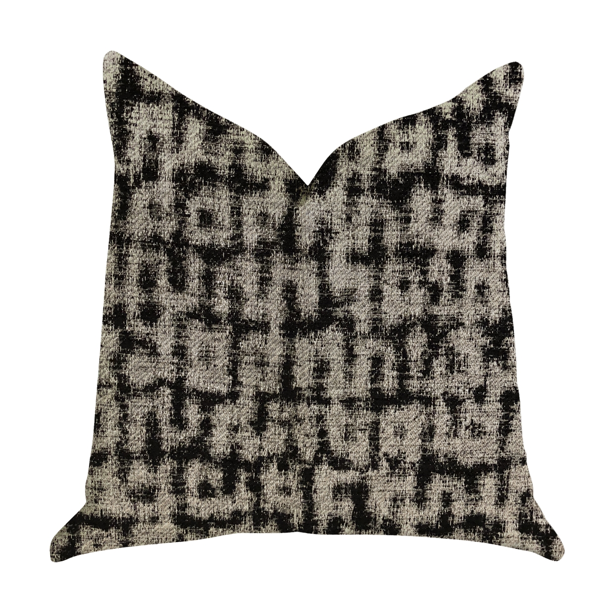 Modish Millie Luxury Throw Pillow in Black & Beige Tones, 20 x 20 in.