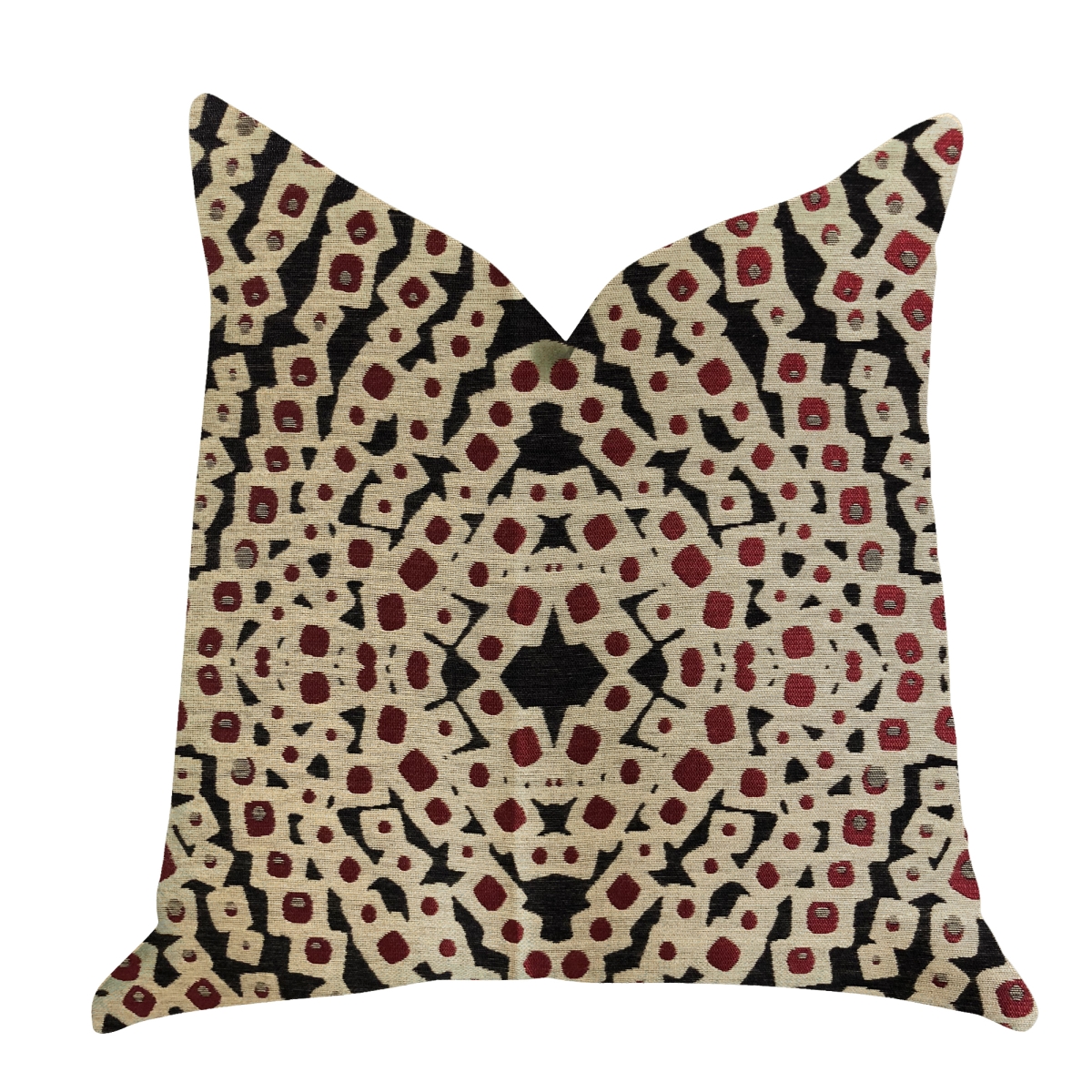 Scarlet Gem Luxury Throw Pillow in Red & Black, 22 x 22 in.