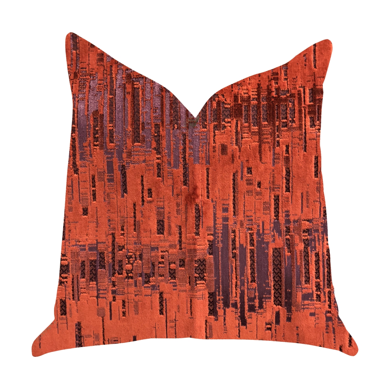Luminous Skyscraper Luxury Throw Pillow in Orange Red Tones, 26 x 26 in.