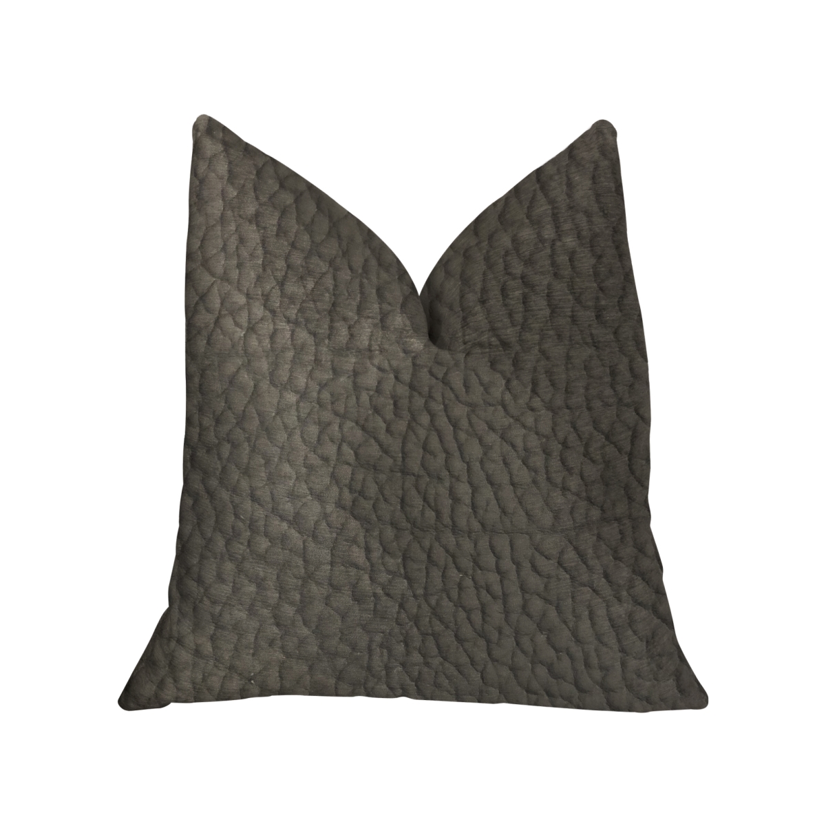 Modern Black Black Artificial Leather Luxury Throw Pillow, 18 x 18 in.