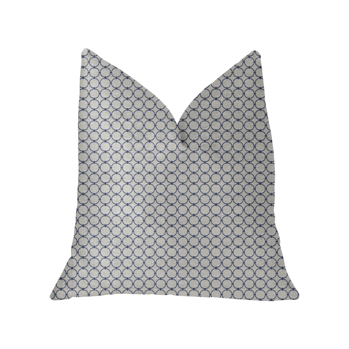 Object Lens Blue & Beige Luxury Throw Pillow, 18 x 18 in.