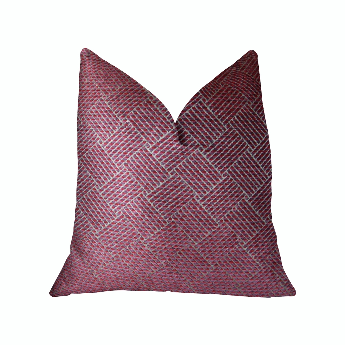 PBRAZ274-1220-DP Boysenberry Pink & Cream Handmade Luxury Pillow, 12 x 20 in.