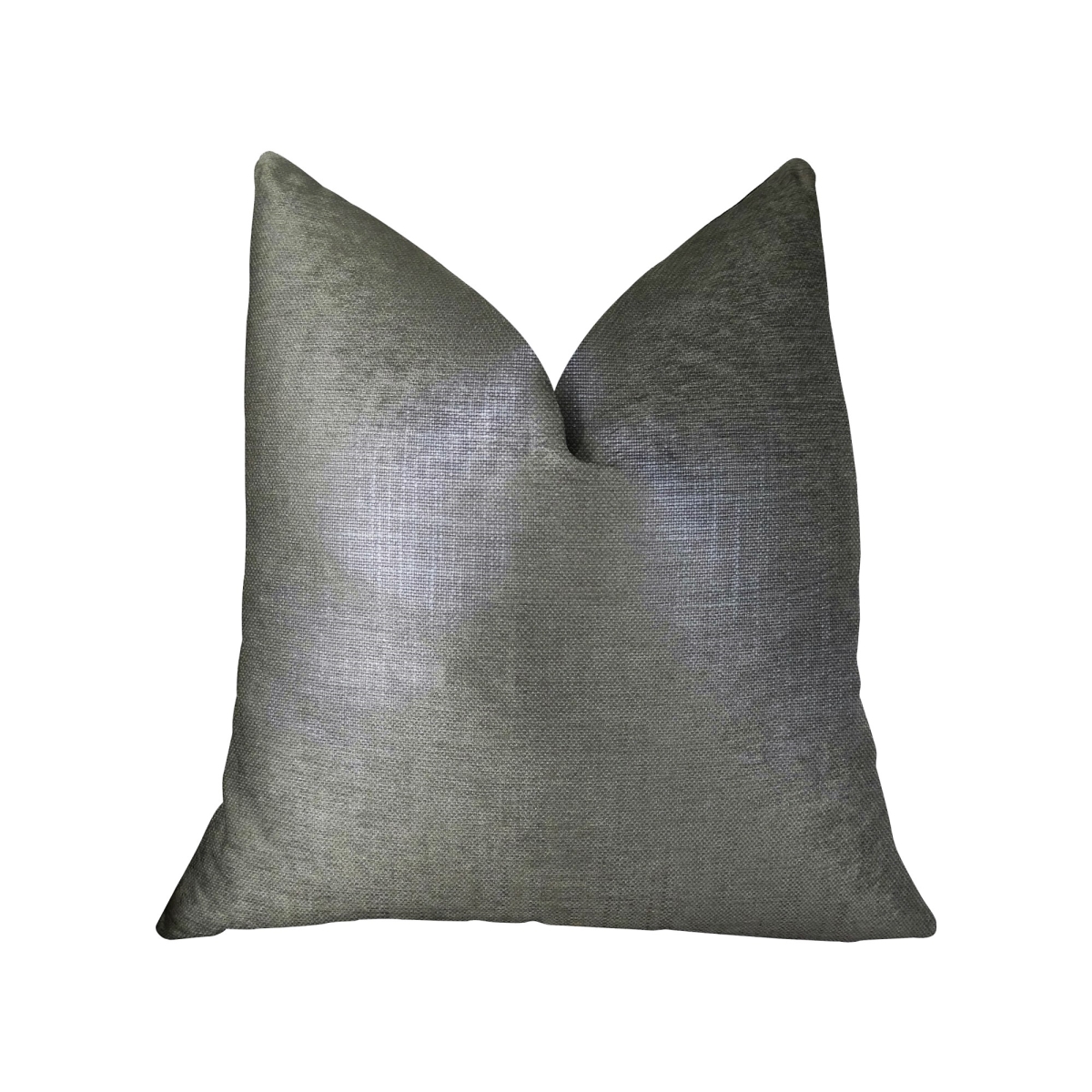 PBRAZ394-1220-DP Lustrous Linen Gunmetal Grey Handmade Luxury Pillow, 12 x 20 in.
